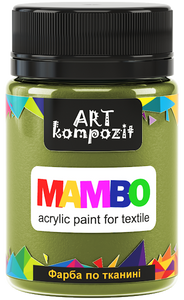 mambo acrylic paint for textiles, metallic and fluorescent colours olive