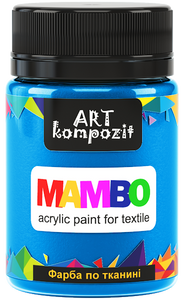 mambo acrylic paint for textiles, metallic and fluorescent colours blue light