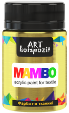 Load image into Gallery viewer, mambo acrylic paint for textiles, metallic and fluorescent colours gold