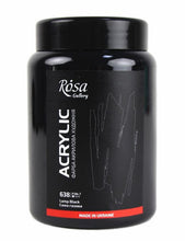Load image into Gallery viewer, professional rosa gallery acrylic paints 400ml, vibrant artist level colours lamp black