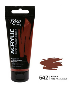 professional rosa gallery acrylic paint 60ml, all colours available burnt sienna