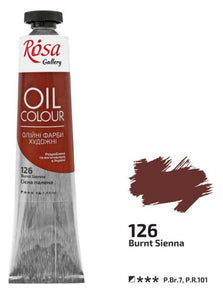 oil paint 45 ml tubes rosa gallery, professional artist colors, several colors burnt sienna