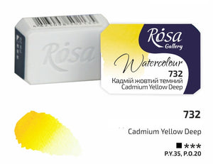 watercolor paint half pans, professional rosa gallery, clear & vibrant colors cadmium yellow deep