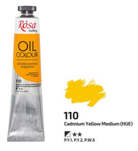 Load image into Gallery viewer, oil paint 45 ml tubes rosa gallery, professional artist colors, several colors cadmium yellow medium
