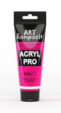 Load image into Gallery viewer, acrylic paint art kompozit, 75ml, 60 professional artist colours fluorescent pink
