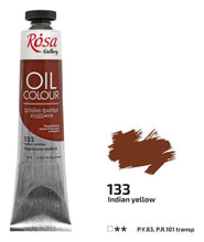 Load image into Gallery viewer, oil paint 45 ml tubes rosa gallery, professional artist colors, several colors indian yellow