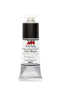 michael harding handmade oil paints 40 ml vine black