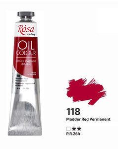 oil paint 45 ml tubes rosa gallery, professional artist colors, several colors madder red permanent