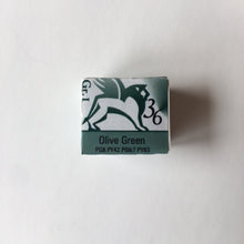Load image into Gallery viewer, renesans watercolours aquarelle half pan 1,5 ml olive green