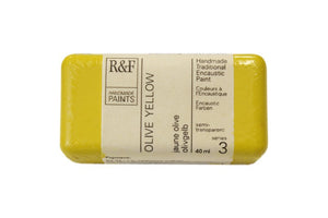 r & f encaustic paints 40 ml olive yellow
