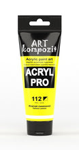 Load image into Gallery viewer, acrylic paint art kompozit, 75ml, 60 professional artist colours yellow lemon