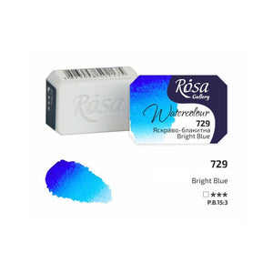 watercolor paint half pans, professional rosa gallery, clear & vibrant colors bright blue