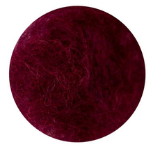 Load image into Gallery viewer, wool felting, roving, needle, natural fibers, rosa talent, 33 colours, 10 grams burgundy