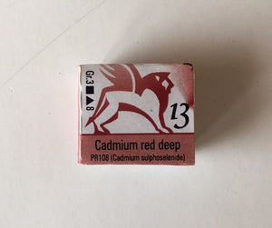 renesans watercolours aquarelle half pan 1,5 ml cadmium red deep