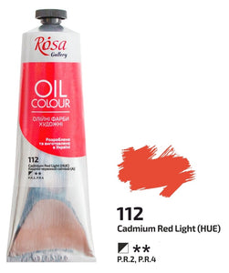 oil paint 100 ml tubes rosa gallery, professional artist colors, several colors cadmium red light