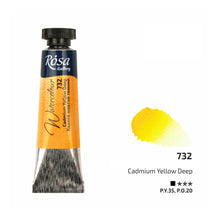 Load image into Gallery viewer, watercolour paint tubes 10ml, professional rosa gallery, clear & vibrant colors cadmium yellow deep