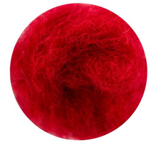 Load image into Gallery viewer, wool felting, roving, needle, natural fibers, rosa talent, 33 colours, 10 grams cherry