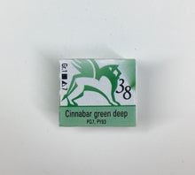 Load image into Gallery viewer, renesans watercolours aquarelle half pan 1,5 ml cinnabar green deep