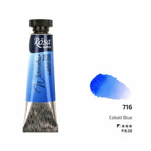 Load image into Gallery viewer, watercolour paint tubes 10ml, professional rosa gallery, clear & vibrant colors cobalt blue