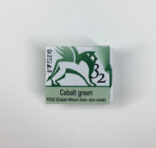 Load image into Gallery viewer, renesans watercolours aquarelle half pan 1,5 ml cobalt green
