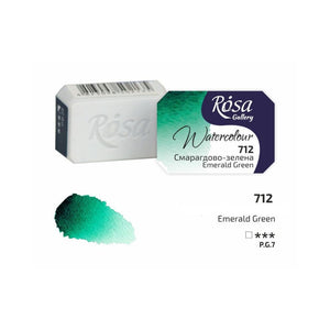 watercolor paint half pans, professional rosa gallery, clear & vibrant colors emerald green