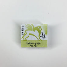 Load image into Gallery viewer, renesans watercolours aquarelle half pan 1,5 ml golden green