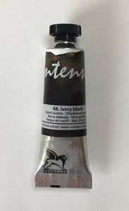 renesans intense-water watercolours tube 15 ml ivory black