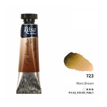 Load image into Gallery viewer, watercolour paint tubes 10ml, professional rosa gallery, clear & vibrant colors mars brown