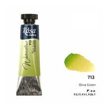 Load image into Gallery viewer, watercolour paint tubes 10ml, professional rosa gallery, clear & vibrant colors olive green