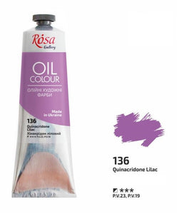 oil paint 100 ml tubes rosa gallery, professional artist colors, several colors quinacridone lilac
