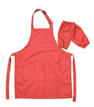 Load image into Gallery viewer, apron for children with sleeves, several colors available, machine washable red
