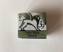 Load image into Gallery viewer, renesans watercolours aquarelle half pan 1,5 ml green earth natural