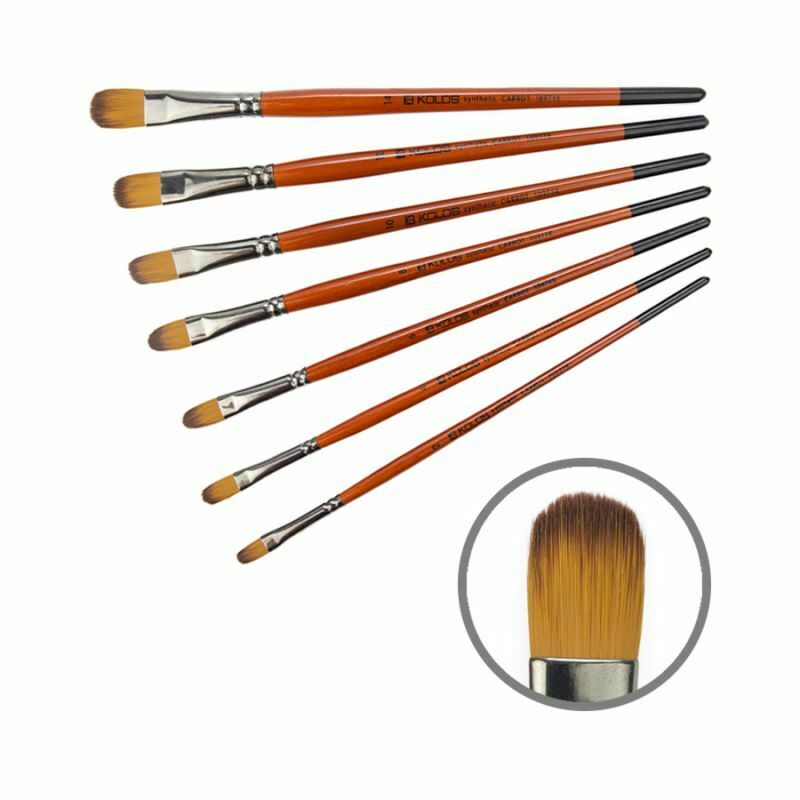 synthetic oval brushes carrot 1097fr short handle kolos, quality artist brushes