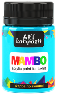 mambo acrylic paint for textiles, metallic and fluorescent colours turquoise