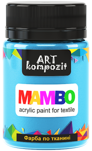 mambo acrylic paint for textiles, metallic and fluorescent colours azure