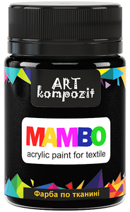 mambo acrylic paint for textiles, metallic and fluorescent colours black