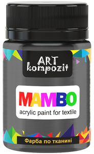 mambo acrylic paint for textiles, metallic and fluorescent colours black pearl