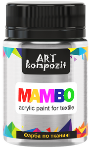 mambo acrylic paint for textiles, metallic and fluorescent colours silver