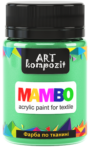 mambo acrylic paint for textiles, metallic and fluorescent colours mint