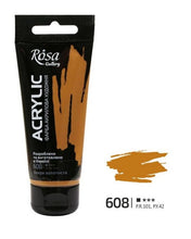 Load image into Gallery viewer, professional rosa gallery acrylic paint 60ml, all colours available gold ochre
