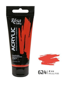 professional rosa gallery acrylic paint 60ml, all colours available vermilion
