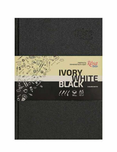black ivory white sketchbook a5, 3 colours in just one artist sketchbook