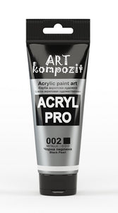acrylic paint art kompozit, 75ml, 60 professional artist colours black pearl