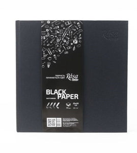 sketchbooks black paper, 96 pages, high quality, 80 grams/m2, drawing, painting 20 x 20 cm