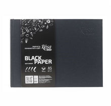 Load image into Gallery viewer, sketchbooks black paper, 96 pages, high quality, 80 grams/m2, drawing, painting a5 horizontal
