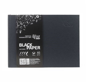 sketchbooks black paper, 96 pages, high quality, 80 grams/m2, drawing, painting a5 horizontal