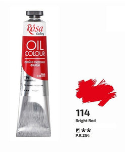 oil paint 45 ml tubes rosa gallery, professional artist colors, several colors bright red