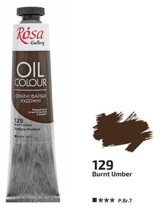 oil paint 45 ml tubes rosa gallery, professional artist colors, several colors burnt umber