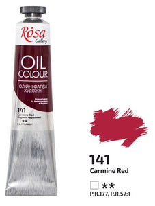 oil paint 45 ml tubes rosa gallery, professional artist colors, several colors carmine red