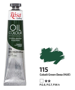 oil paint 45 ml tubes rosa gallery, professional artist colors, several colors cobalt green deep